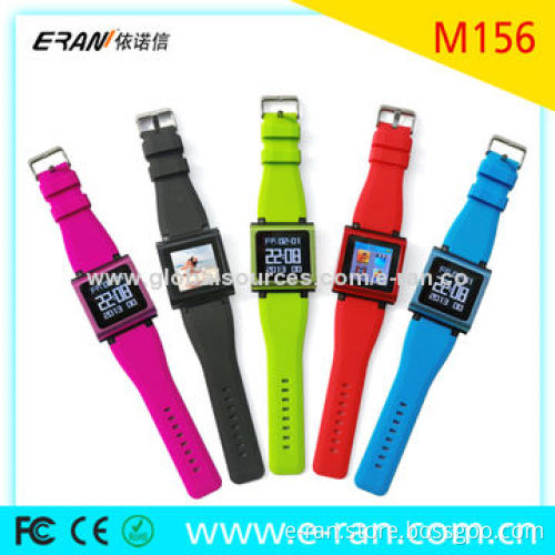 Fashionable Watch MP4 Player with 1.5-inch Screen, Supports FM/Recorder/Clock